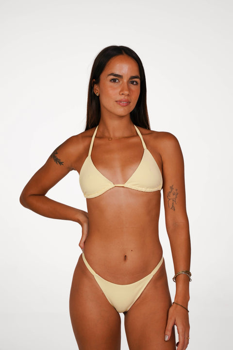 Top Cortininha Amarelo Manteiga